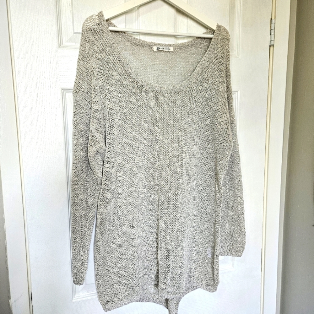 Oversized grey silver sparkle sweater
